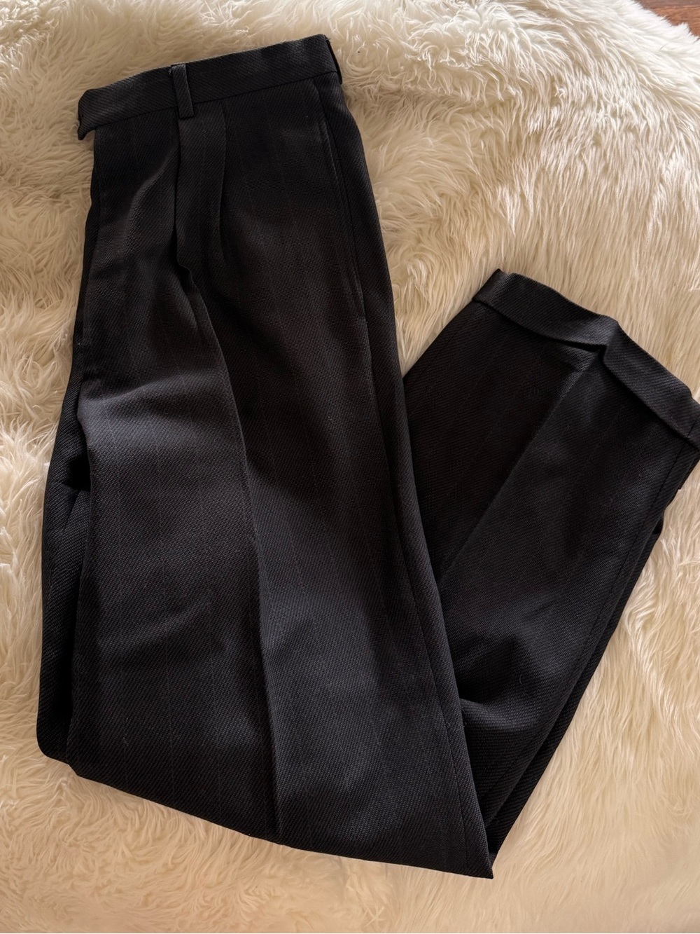 Classic Black Pleated Dress Pants